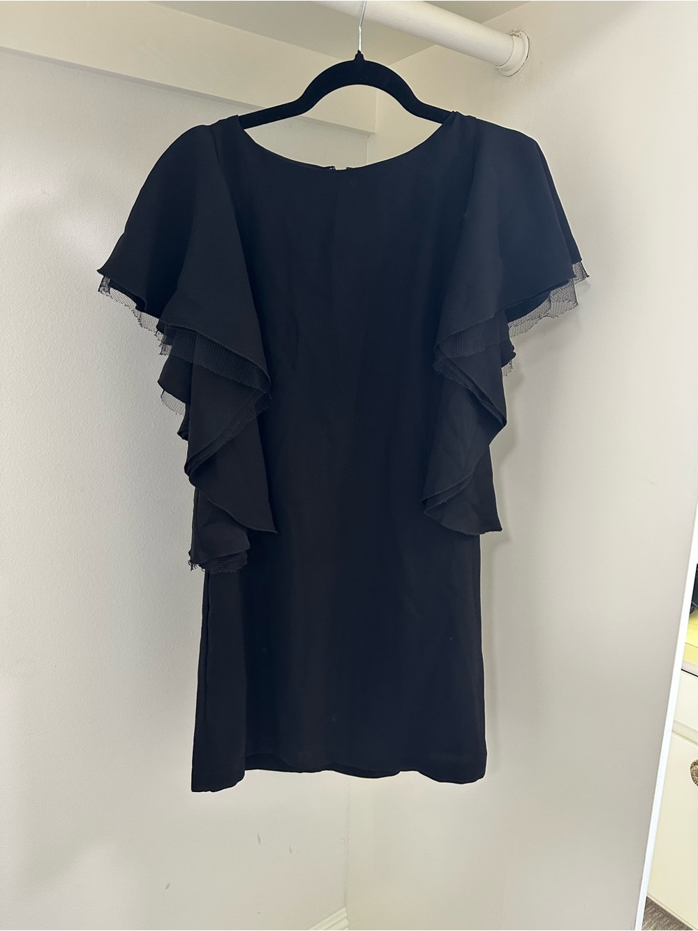 BCBGMaxAzria Black Ruffle Sleeve Women's Dress